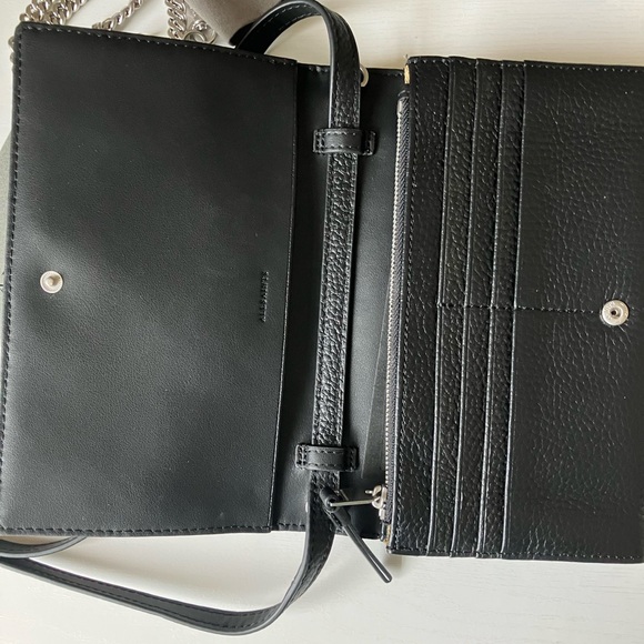All Saints Fetch Leather/Chain Crossbody Wallet - Picture 11 of 16